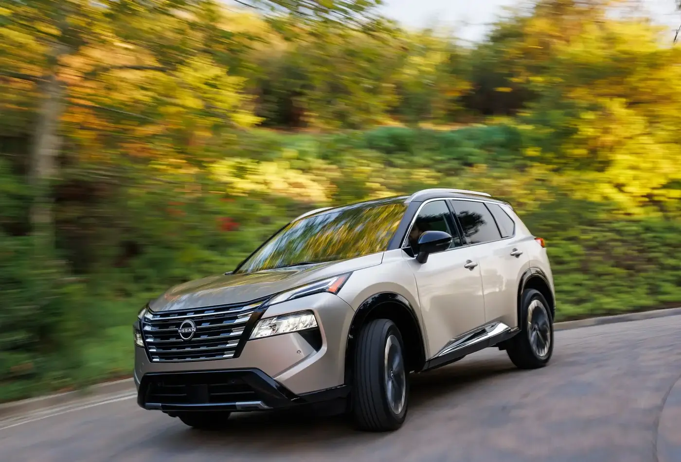 New Nissan Rogue Drive on the Corner