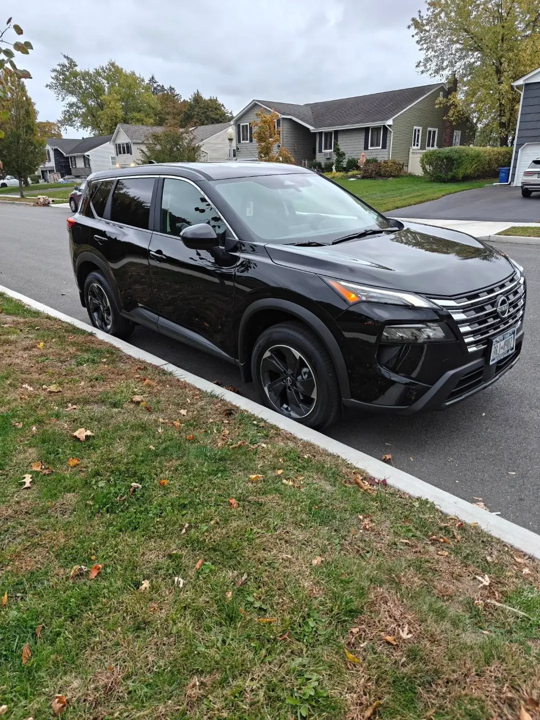 Black Nissan Rogue Park during Daylight