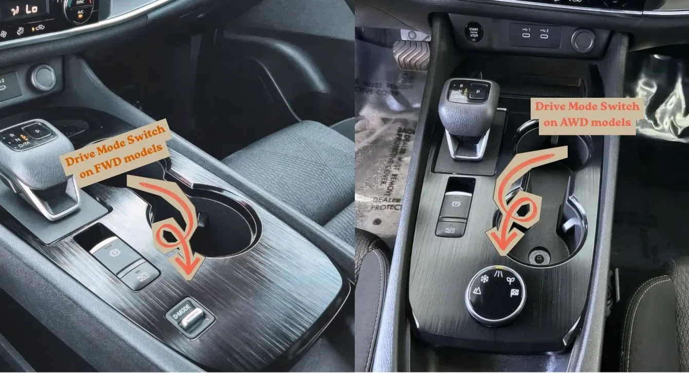 Nissan Rogue Drive mode Switch comparison